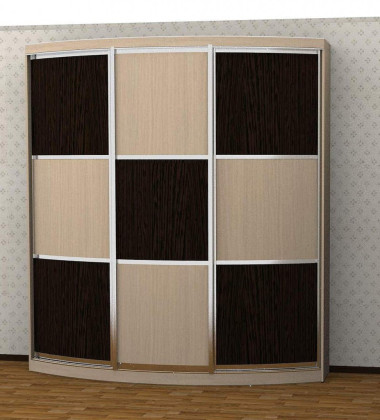 Радиусный шкаф купе PROLINE 3-дверный 2140*380*2350 — Аэлита