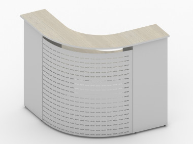 Стойка ресепшн "Партнер" 1270х1270х1200 Дуб шамони/серый &mdash; Аэлита