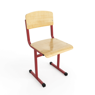 Стул ученический АЭЛИТА Стандарт нерегулируемый, красный металлокаркас &mdash; Аэлита
