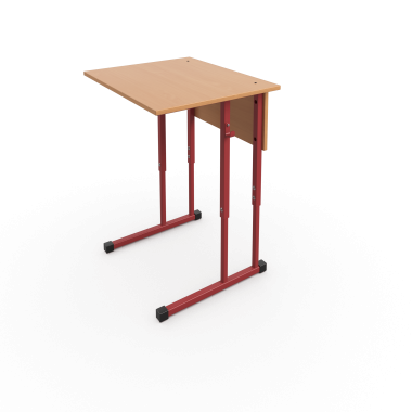 Стол ученический одноместный 600*500 регулируемый на красном металлкаркасе — Аэлита
