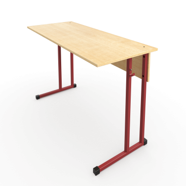 Стол ученический 2-местный нерегулируемый на красном металлокаркасе &mdash; Аэлита