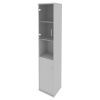 Шкаф высокий узкий со стеклом Рива левый/правый (1 низкая дверь ЛДСП, 1 низкая дверь стекло)