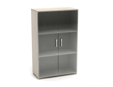 Шкаф низкий со стеклом (700х350х1126) (ШК39+ДК35х2+ФС01х2) — Аэлита