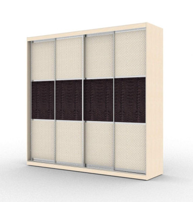 Шкаф-купе четырехдверный с вставками из искусственной кожи (модель 4.4) &mdash; Аэлита