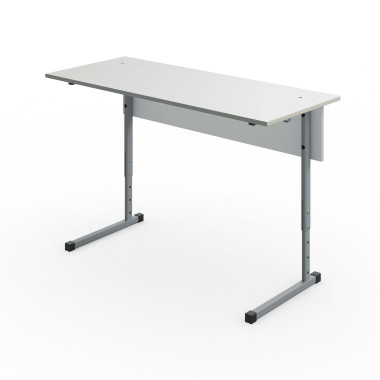 Стол ученический АЭЛИТА Комфорт 2-местный регулируемый (белый, серый), плоскоовальная труба &mdash; Аэлита