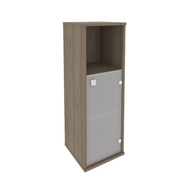 Шкаф средний узкий левый/правый (1 низкая дверь стекло) 412х410х1215  — Аэлита