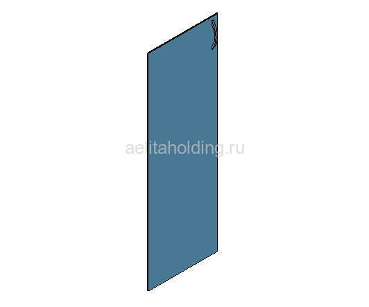 Дверь средняя стекло прозрачное  1109х380х4 с фурнитурой фото 1 — Аэлита
