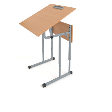 Стол (Парта) ученический 1-местный регулируемый с регул.высоты и угла наклона столешницы 0-30 (85) градусов — Аэлита