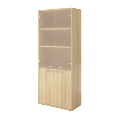 Шкаф ДБ42 Дублин высокий стекло сатин 800х400х1980 (ДБ24+ДБ27*2+ДБ45С*2+ДБ48*2) &mdash; Аэлита